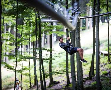 Erlebnisberg Kappe Teenager Wald Seilbahn