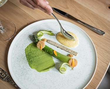 Teller aus der Gourmetküche