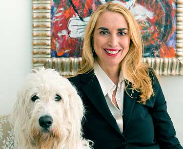 Barbara Ludwig mit Hund Leopold