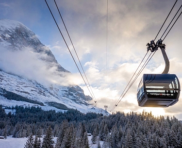 Eiger Express Grindelwald Eigernordwand Abendstimmung Winter