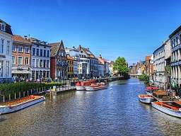 Blick auf einen Kanal in Gent