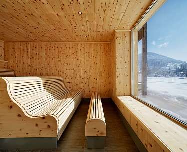 Sauna mit Ausblick im Schiff