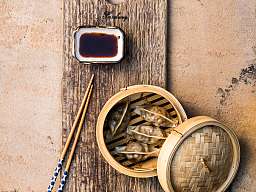 Wildschwein Dim Sum mit Soyasosse